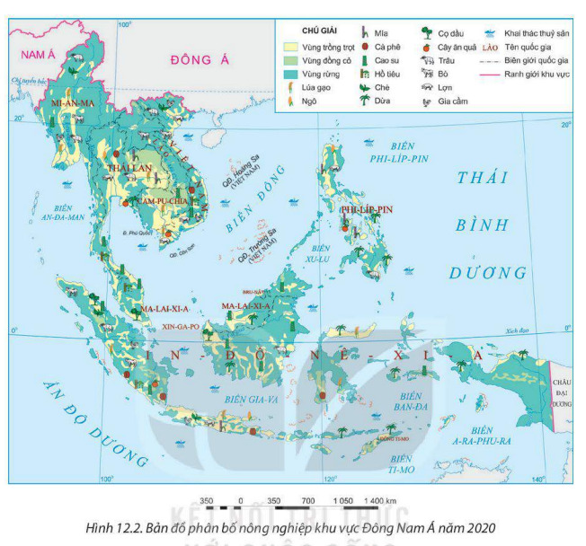 Bản đồ phân bố nông nghiệp khu vực Đông Nam Á năm 2020