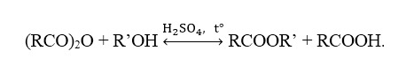 Phản ứng giữa anhiđric axit và rượu