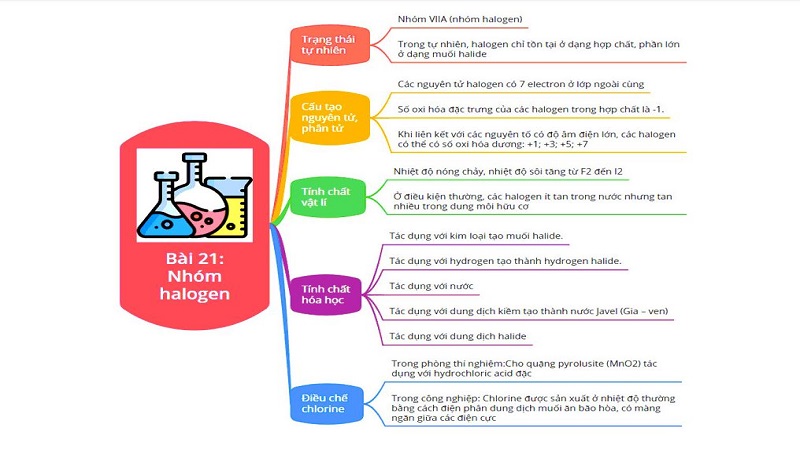 Sơ đồ tư duy nhóm halogen