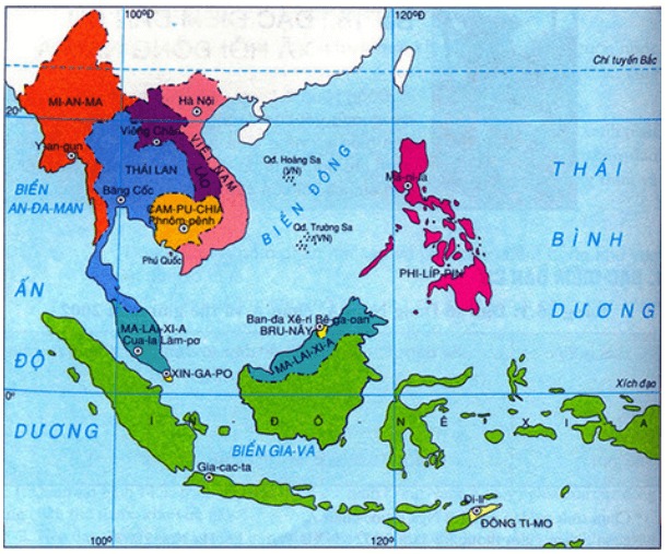 Văn minh Đông Nam Á thời kì cổ trung đại: Vị trí địa lí khu vực Đông Nam Á