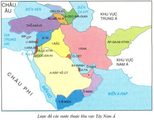 Bản đồ khu vực Tây Nam Á