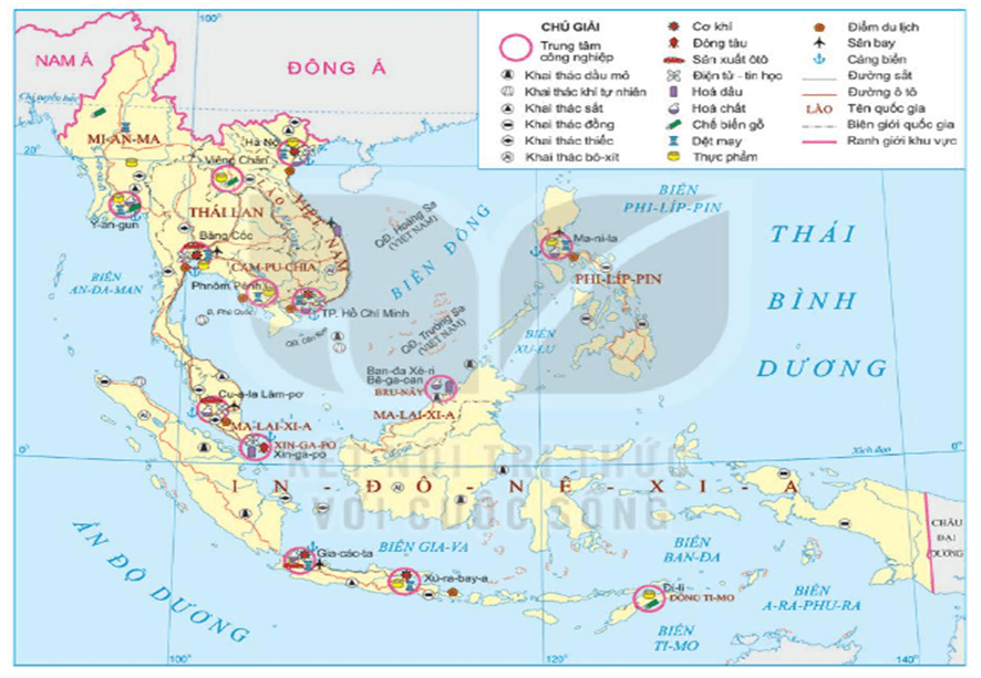 Bản đồ phân bố công nghiệp khu vực Đông Nam Á năm 2020