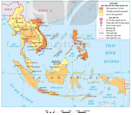 Bản đồ phân bố dân cư của khu vực Đông Nam Á