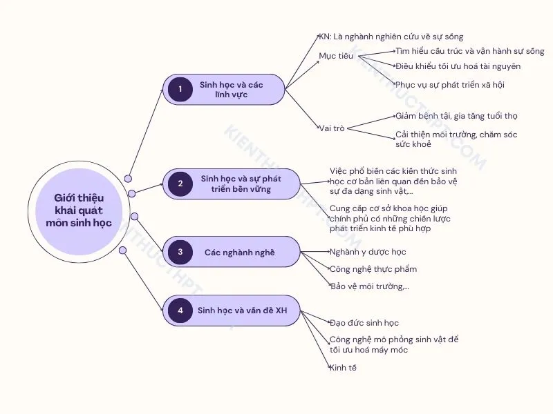 Sơ đồ tư duy bài 1: Giới thiệu khái quát môn sinh học