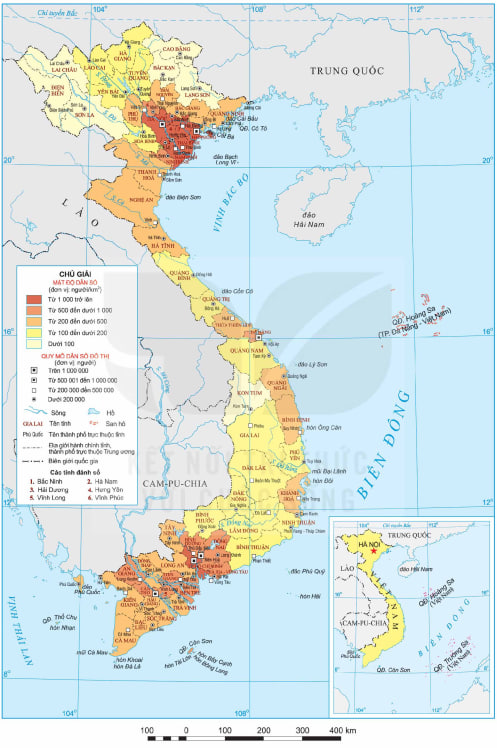 Bản đồ phân bố dân cư Việt Nam