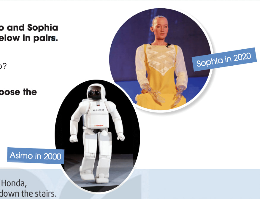 Look at the pictures of Asimo and Sophia and discuss the questions below in pairs