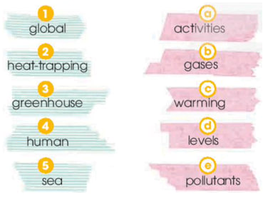 Match the words to make phrases used in 1