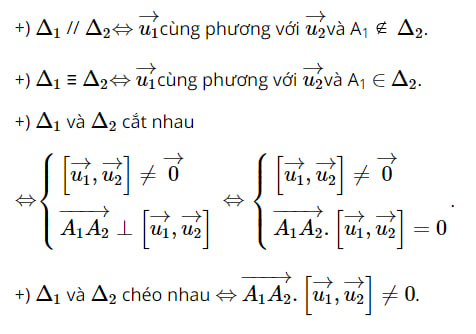 Vị trí tương đối giữa hai đường thẳng