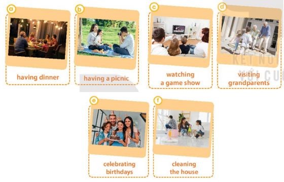 Which of the following activities in the pictures do you think can be family routines 