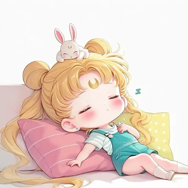 avatar chibi nữ cute đang ngủ