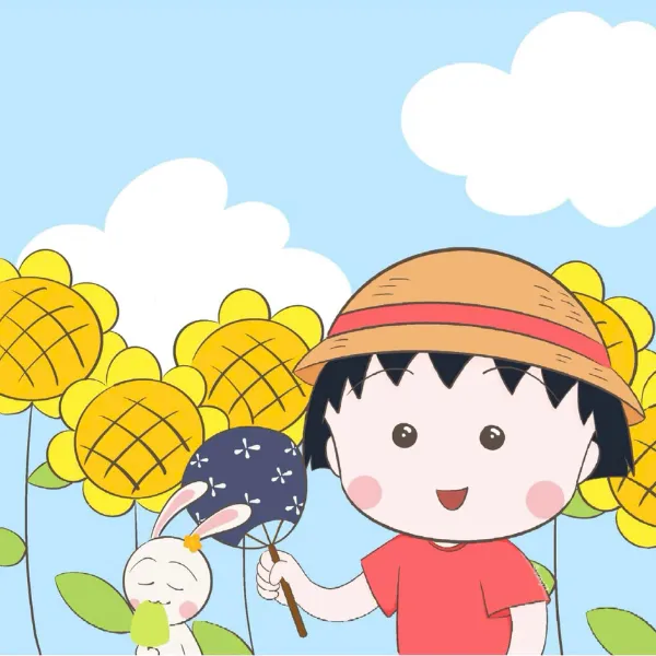 Thêm tươi sáng với ảnh đại diện Maruko và hoa hướng dương