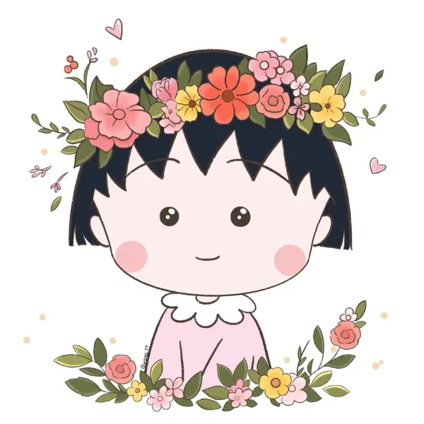 Avatar Maruko hoa lá cành cute