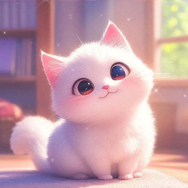 Ảnh avatar mèo cute ngộ nghĩnh cho trang cá nhân. 