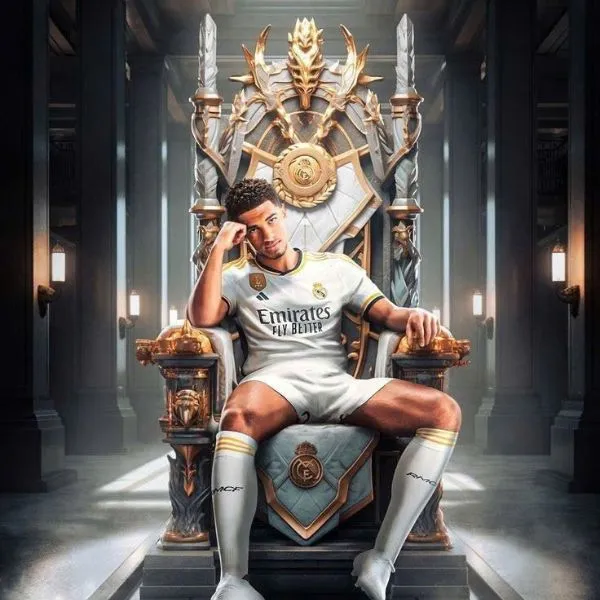 avatar real madrid với hình ảnh cầu thủ ngồi trên ngai cực chất