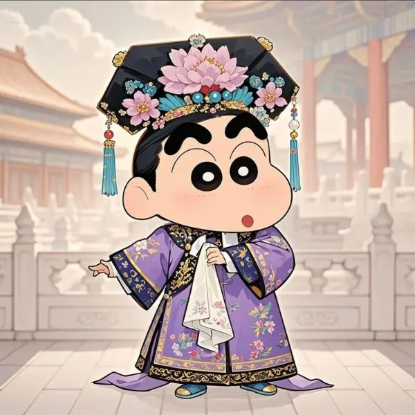 Tải ngay avatar Shin cute hóa thân hoàn châu cách cách cực kỳ đáng yêu.