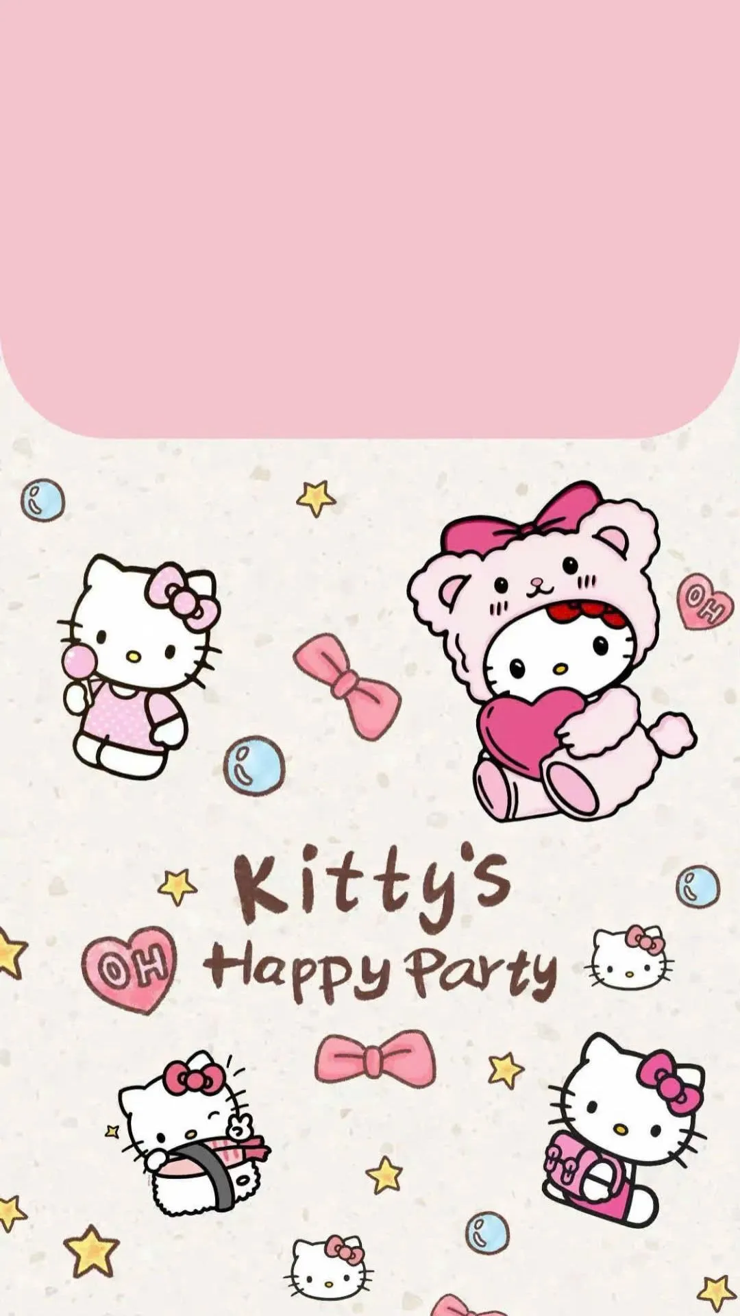 hình nền điện thoại Hello Kitty màu hồng dễ thương