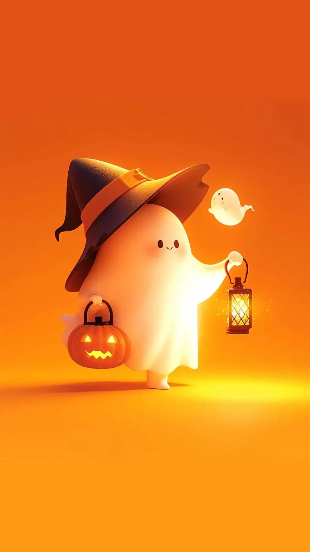 hình nền Halloween cute với những chú ma