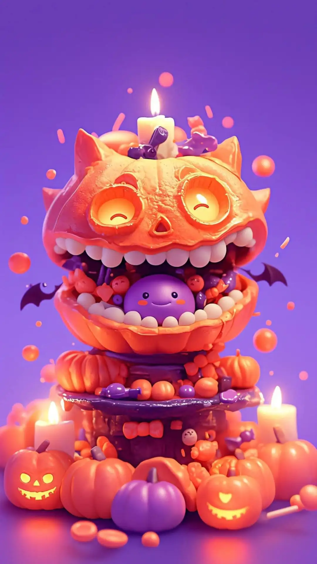 hình nền Halloween kinh dị với những quả bí ngô