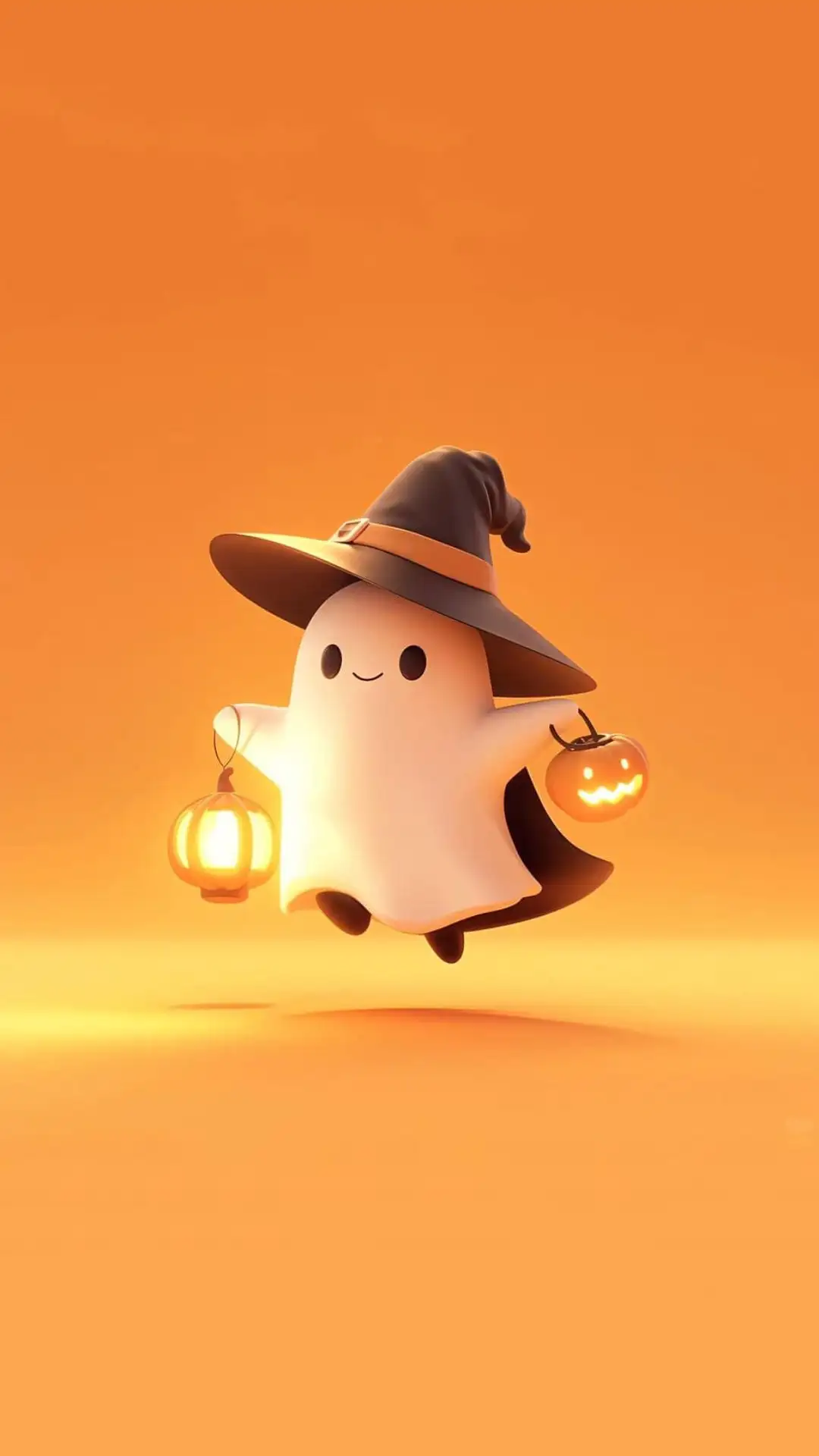 hình nền Halloween dễ thương xách lồng đèn