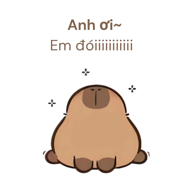 Meme Capybara chibi dễ thương