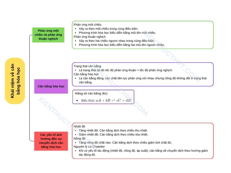 sơ đồ tư duy hóa học 11 Bài 1: Khái niệm về cân bằng hoá học