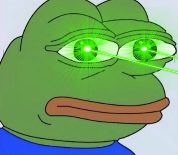 meme ếch xanh sáng mắt
