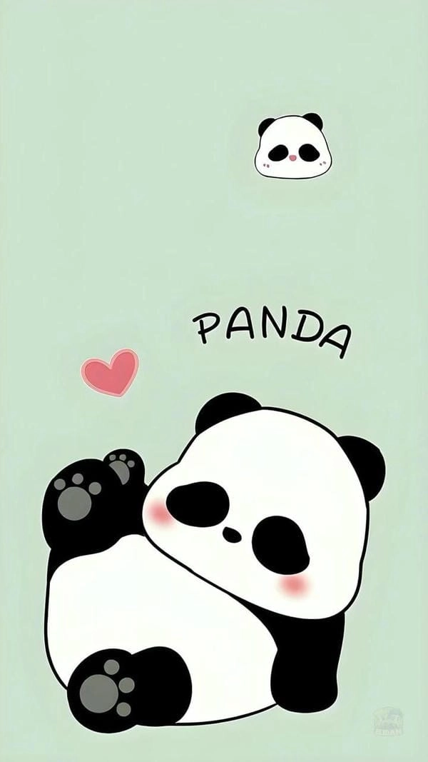 Hình nền điện thoại chủ đề panda siêu dễ thương