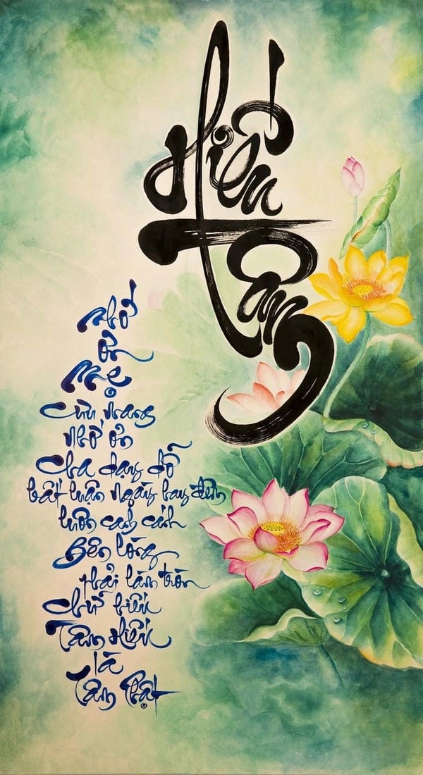 Hình nền thư pháp đẹp theo phong cách truyền thống