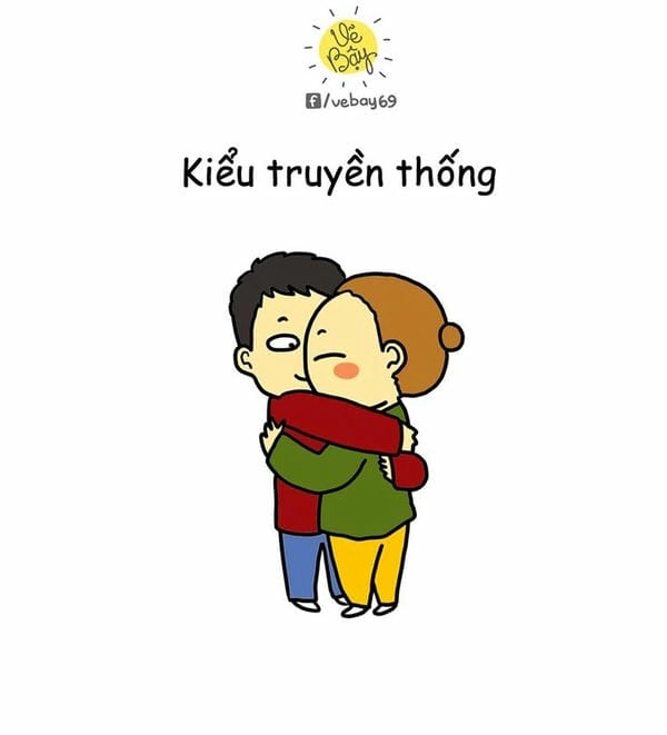 ảnh meme ôm kiểu truyền thống