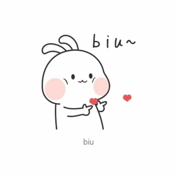 meme thả tim cute biu