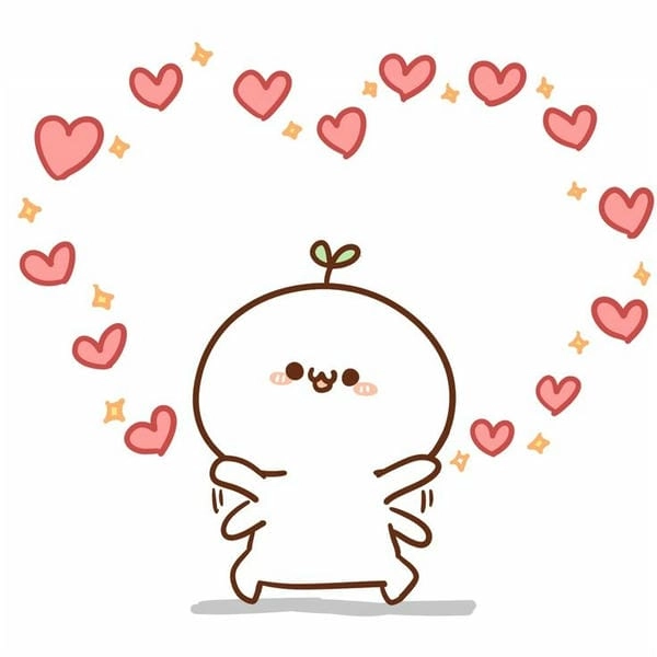meme thả tim cute dễ thương