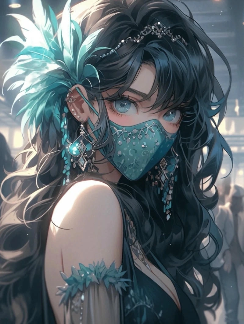 hình ảnh anime nữ ngầu đeo khẩu trang