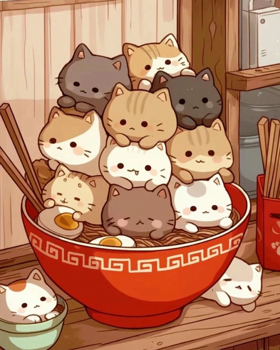 Hình mèo anime đẹp và dễ thương