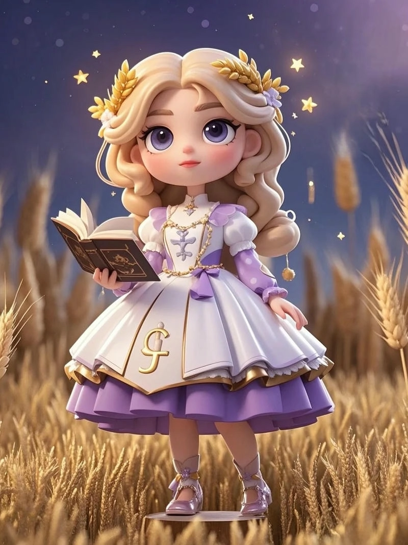 Hình cung Xử Nữ anime chibi đáng yêu
