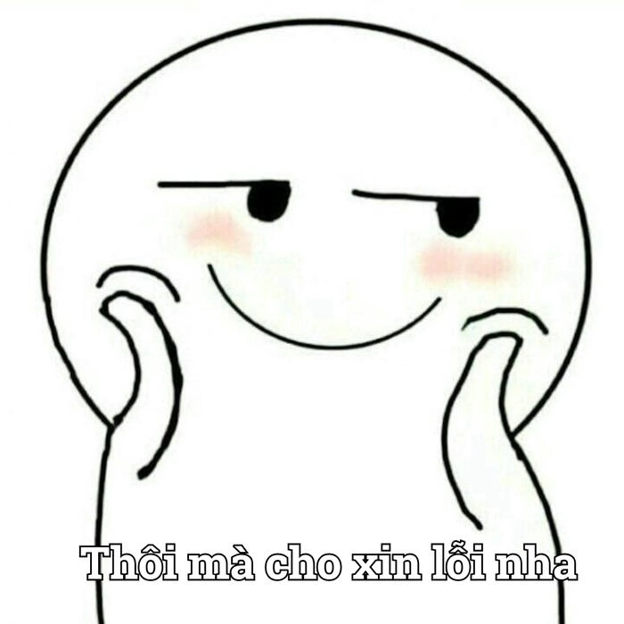 Meme xin lỗi phong cách dễ thương