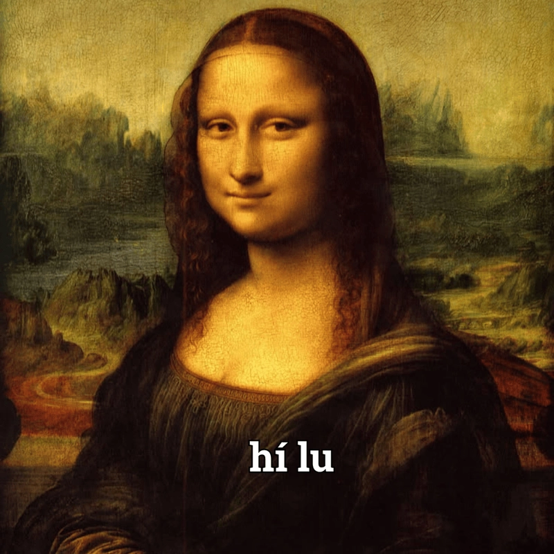 Hình ảnh Mona Lisa đội giỏ