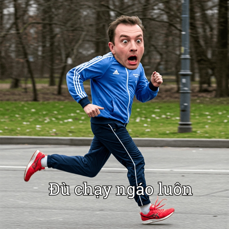 Meme chạy vì ngại