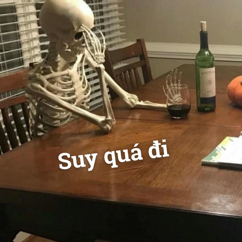 meme skeleton suy tư